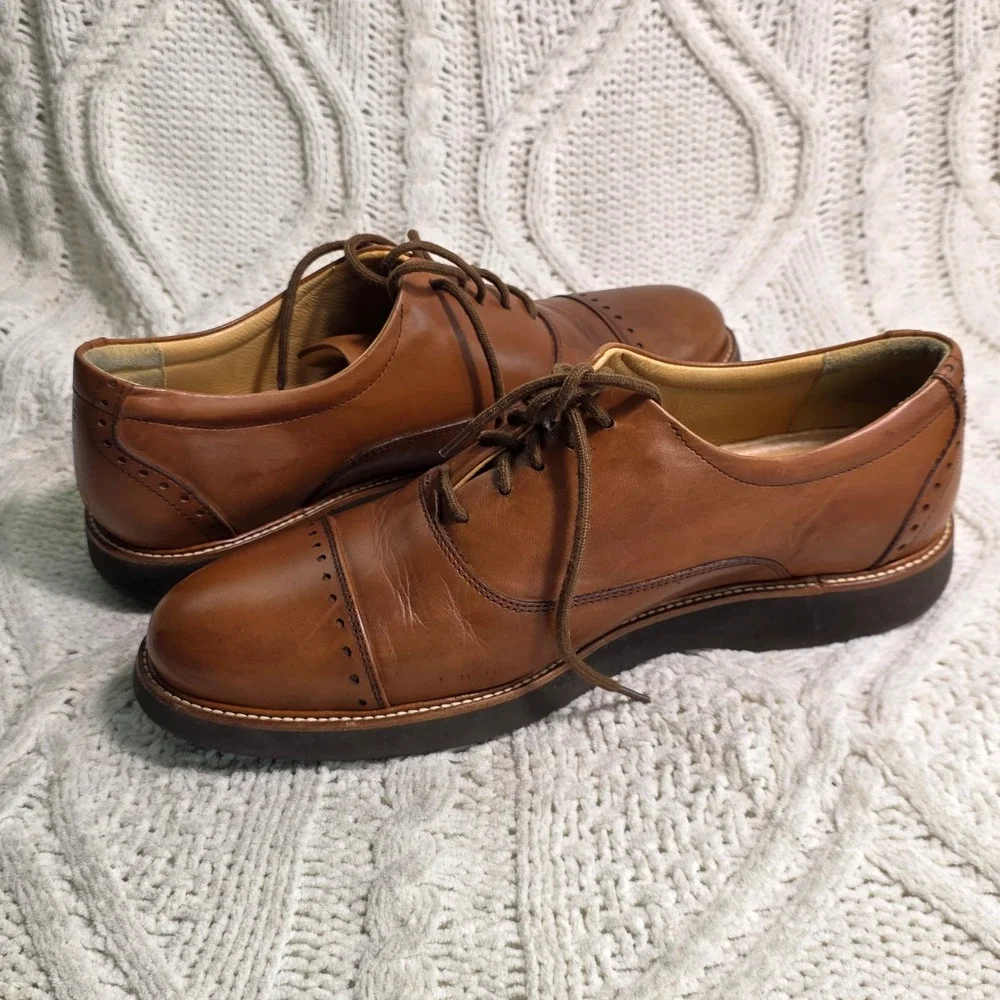 Samuel Hubbard Market‎ Cap Oxford Loafers Shoes Tan Leather Mens 11 Excellent